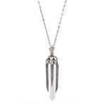 Crystal Icicle Silver Necklace - Kabartsy
