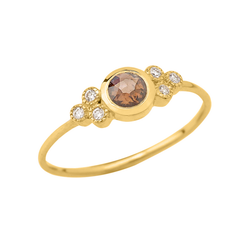 Brown Diamond Gold Ring - Kabartsy