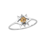 14K Solid Yellow Diamond Protective Eye Ring - Kabartsy