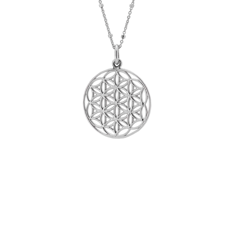 Flower of life online 14k gold pendant
