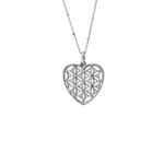 14K Solid Gold Heart-Shaped Flower of Life Pendant - Kabartsy