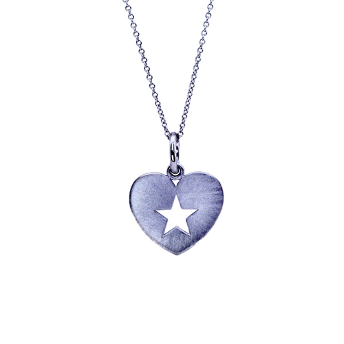 Mini Sterling Silver Twinkle Heart Necklace - Kabartsy