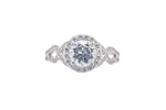 Full Pave Ribbon Diamond Engagement Ring - Kabartsy