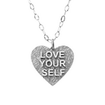 Love Yourself Silver Necklace - Kabartsy