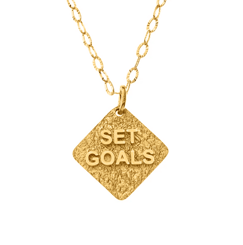 Set Goals Gold Necklace - Kabartsy