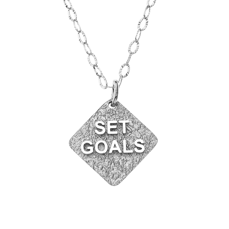 Set Goals Silver Necklace - Kabartsy