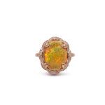 Floral Ethiopian Opal Rose Gold Ring - Kabartsy