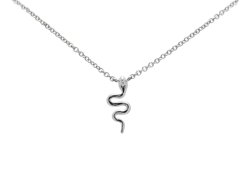 Mini Sterling Silver Snake Necklace