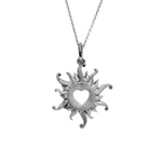 Mini 14K Solid Gold Blazing Love Necklace - Kabartsy