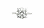 14K Solid Brilliant Round Engagement Ring with Hidden Halo